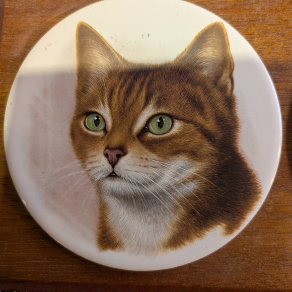 Vintage Cat Wall Decor with Brown and Blue Accents - Picture 3 of 5